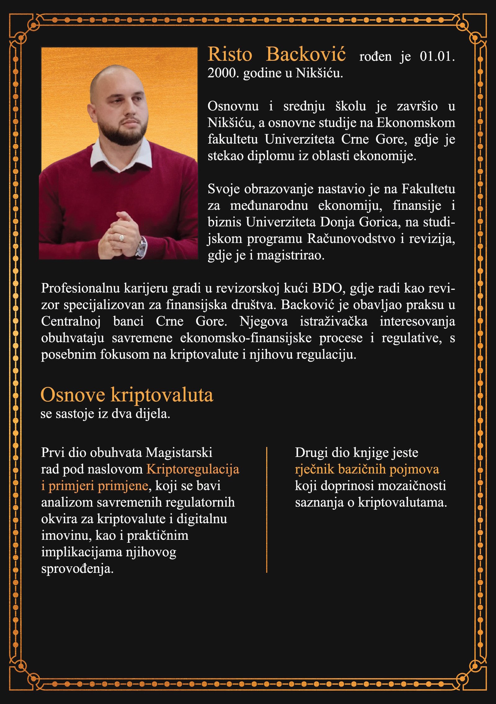 Zadnja korica knjige